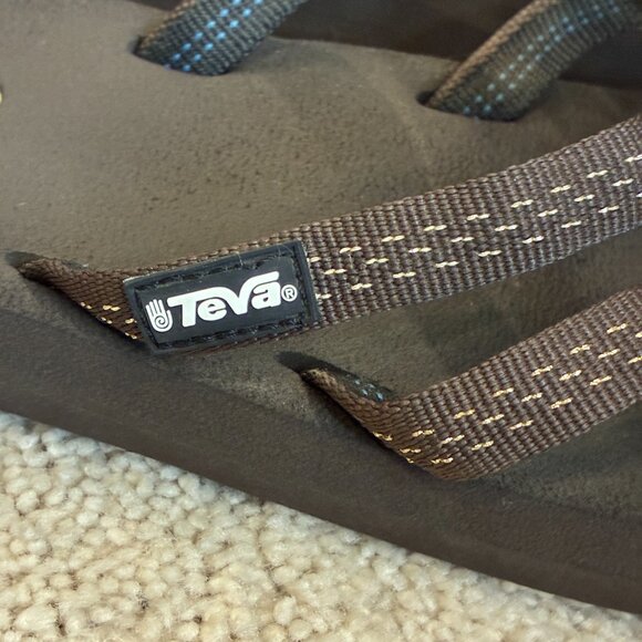 Teva Women's Olowahu Dark Brown Light Brown Flip-Flop Sandal Size 7 - Picture 7 of 13